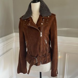 Allsaints suede leather biker jacket